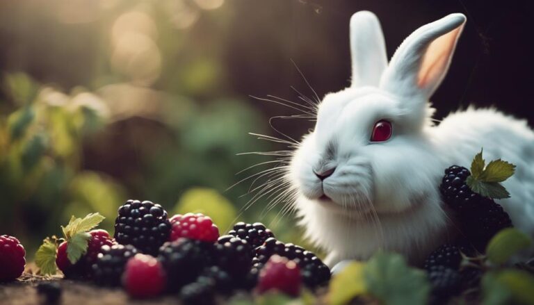 feeding blackberries to rabbits